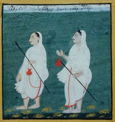 Two Jain Ascetics with Matted Hair (jati) Religious Mendicants, Udaipur, c.1810-20 by Indian School