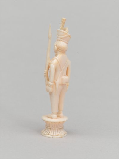 White pawn, chess piece, India, 1820 by Indian School