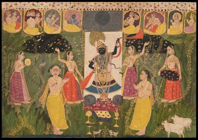 Worship of Shri Nathji, Bikaner school by Indian School