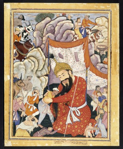 Zumurrud Shah Takes Refuge in the Mountains, ca. 1570 by Indian School
