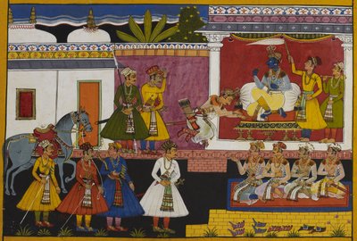 Shatrughna Visits Rama, Who Allows Him to Stay for a Week Due to His Duties by Indian School