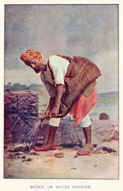 Indian Natives: Bhisti, or Water Carrier by Indian photographer