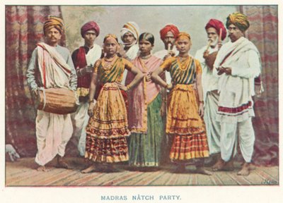 Indian Natives: Madras Natch Party (colored photo) by Indian photographer