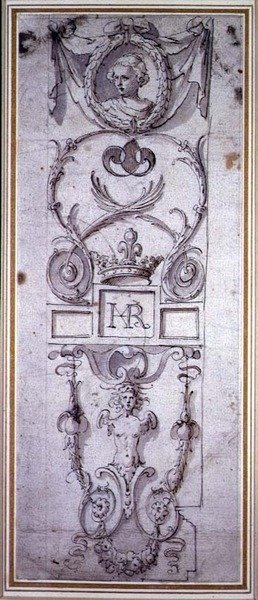 Design for a decorative panel by Inigo Jones