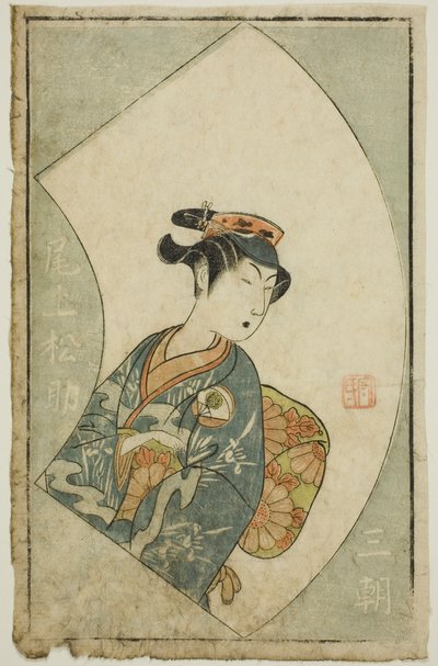 The Actor Onoe Matsusuke I, page from "A Picture Book of Stage Fans (Ehon butai ogi)" by Ippitsusai Bunchō