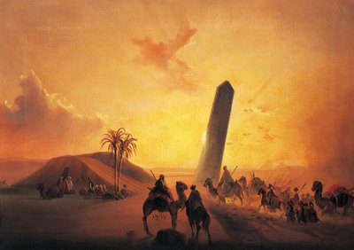 Caravan in Desert by Ippolito Caffi