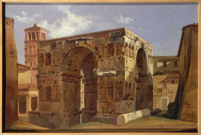 Arch of Janus at foot of Via Velabro (by Ippolito Caffi) by Ippolito Caffi