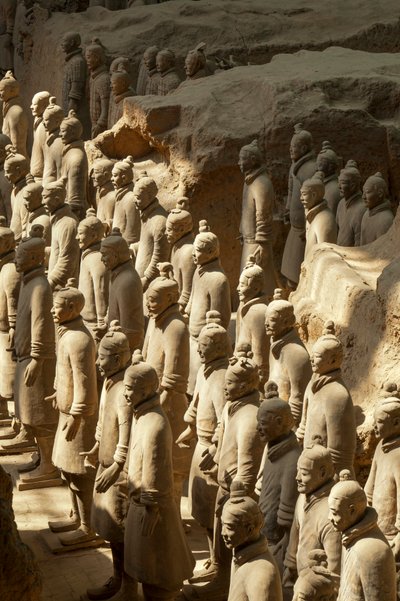 Scenes of the various warriors in the Pit 1 area at the Terra Cotta Warrior Museum by Ira Block
