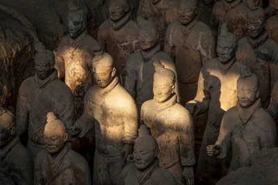 Scenes of the various warriors in the Pit 1 area at the Terra Cotta Warrior Museum by Ira Block