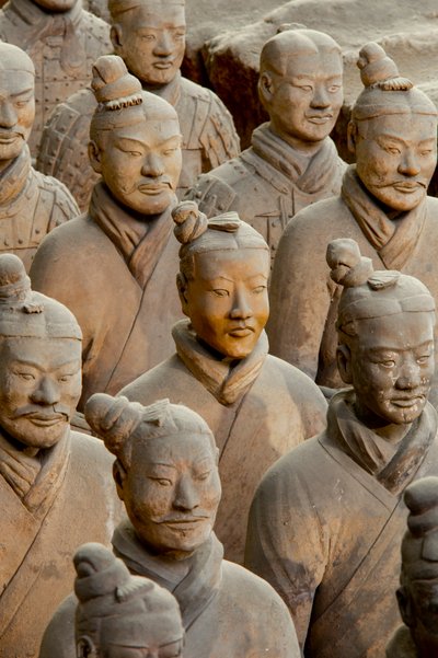 Scenes of the various warriors in the Pit 1 area at the Terra Cotta Warrior Museum by Ira Block