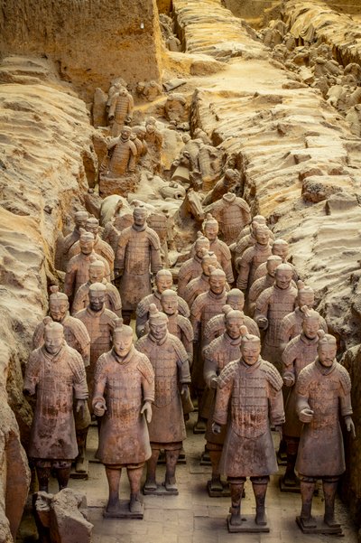 Scenes of the various warriors in the Pit 1 area at the Terra Cotta Warrior Museum by Ira Block