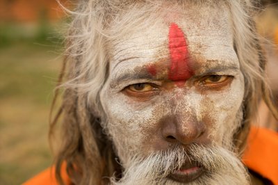 Holy men at the Pashupatinath Temple on the banks of the Bagmati River in Kathmandu, Nepal, 2014 by Ira Block