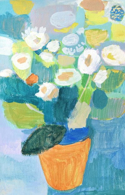 Colorful Potted Flowers by Iria Fernandez