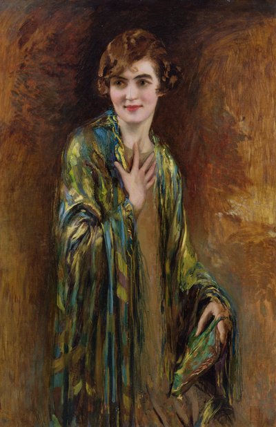 Portrait of a Girl with a Green Shawl, c.1920 by Isaac Cohen