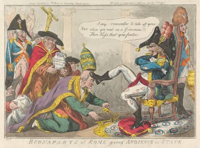 Buonaparte at Rome Giving Audience in State by Isaac Cruikshank