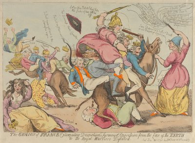 The Genius of France Extirpating Despotism, Tyranny, and Oppression from the Face of the Earth, Or - The Royal Warriors Defeated by Isaac Cruikshank