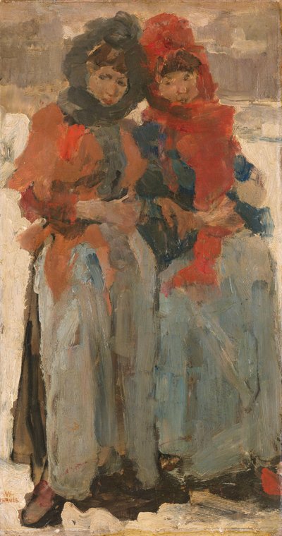 Two Young Women in the Snow by Isaac Israels