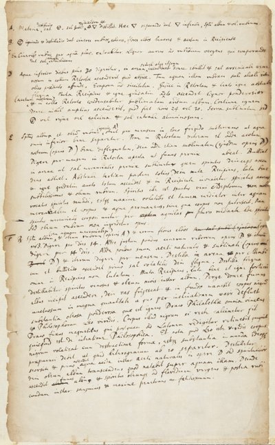 Record of an Experiment in Six Stages Beginning with Distillation Followed by Burning, Further Distillation, Decoction, Calcination and Sublimation by Isaac Newton