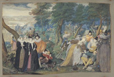 A Party in the Open Air. Allegory on Conjugal Love by Isaac Oliver I
