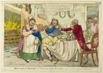 Beauties of Greece — or — Luxuries of the Kremlin. Vide Brighton Vagaries. A Kitchen Frolic. by Isaac Robert Cruikshank