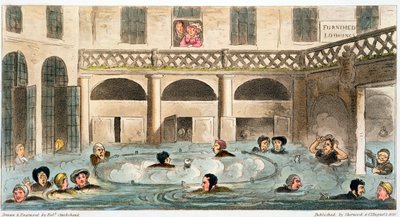 Public Bathing at Bath, or Stewing Alive, 1825 by Isaac Robert Cruikshank