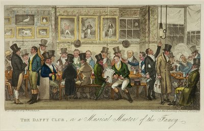 The Daffy Club, or a Musical Muster of the Fancy, published in 1824 by Isaac Robert Cruikshank