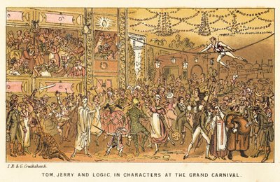 Tom, Jerry and Logic, in characters at the Grand Carnival by Isaac, Robert and George Cruikshank