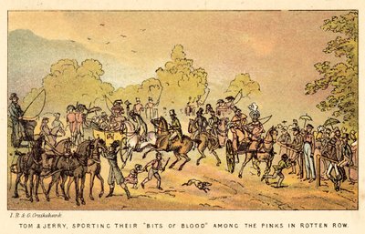 Tom and Jerry, Sporting Their Bits of Blood Among the Pinks in Rotten Row by Isaac, Robert and George Cruikshank