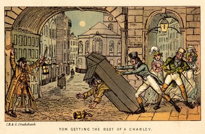 Tom Getting the Best of a Charley by Isaac, Robert and George Cruikshank