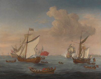 Ships in the Thames Estuary near Sheerness by Isaac Sailmaker