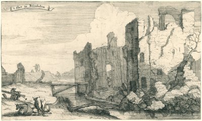 The Castle at Breukelen, Destroyed by the French in 1672 by Isaac Sorious