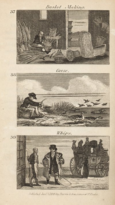 Trades in Regency England: basket making, geese plucking and whips by Isaac Taylor