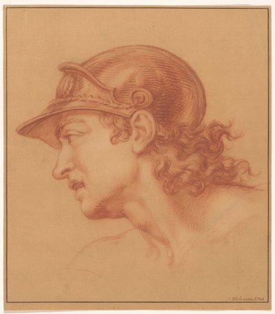 Study of a Man with Helmet and Curls by Isaac Walraven