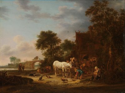 Country Inn with a Horse at the Trough by Isaac van Ostade