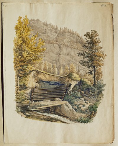 Site and Wall of a Hallstatt Blockhouse by Isidor Engel