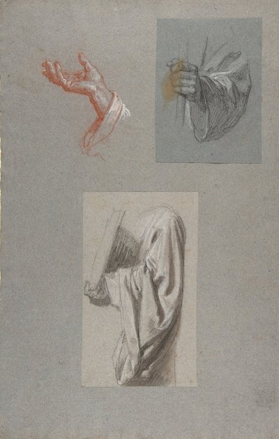 Hand of Saint Remi, Hand of Saint Remi, Drapery Study for Acolyte Holding Book by Isidore Pils