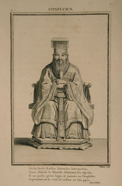 Portrait of the Chinese Thinker and Social Philosopher Confucius by Isidore Stanislas Helman