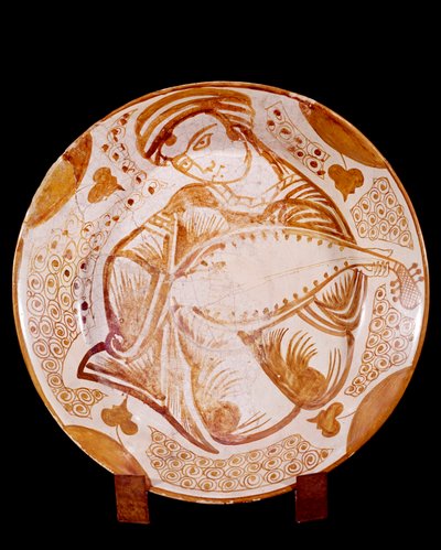 Ceramic Plate with a Lute Player by Islamic School