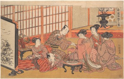 A Mock Marriage Ceremony by Isoda Koryusai
