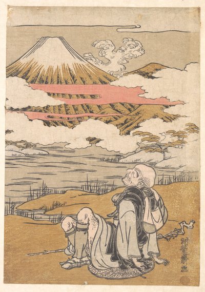 Saigyō Viewing Mount Fuji by Isoda Koryusai