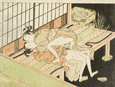 Lovers on a Veranda at Night by Isoda Koryusai
