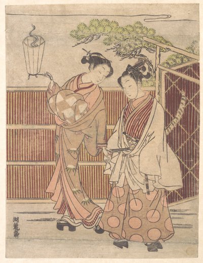 Reizei Carrying a Hand Lantern by Isoda Koryusai