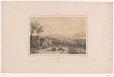 View of Lausanne by Isodore Laurent Deroy