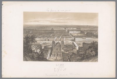 View of Lyon and the Cathedral from Fourvière (Contemporary France) by Isodore Laurent Deroy