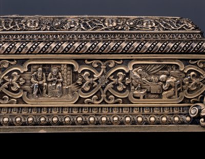 Detail of a Miniature Human Skeleton and Sarcophagus by Israel Rouchomovsky