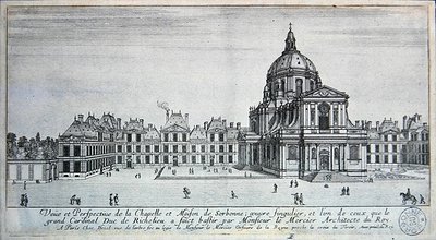 View of the Chapel and Maison de Sorbonne (engraving) by Israel the Younger Silvestre
