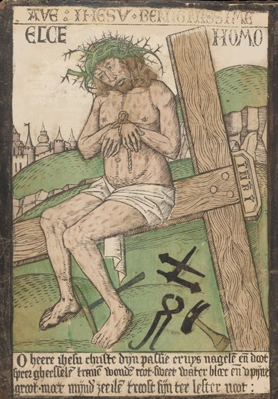 Album with Twelve Engravings of The Passion, a Woodcut of Christ as the Man of Sorrows, Late 15th Century by Israhel van Meckenem