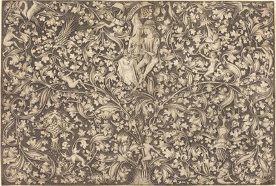 Ornament Panel with Two Lovers by Israhel van Meckenem