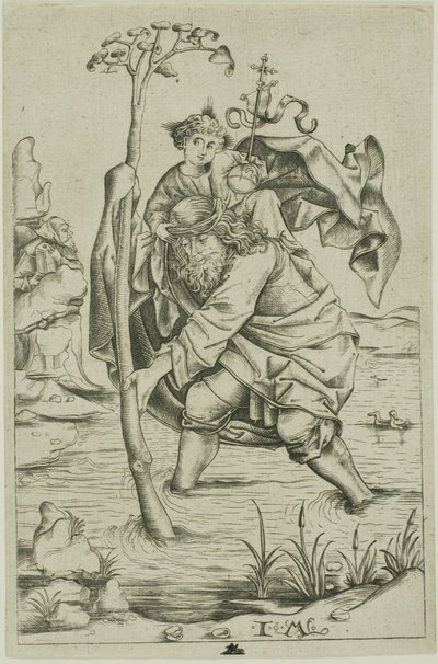 Saint Christopher by Israhel van Meckenem the younger