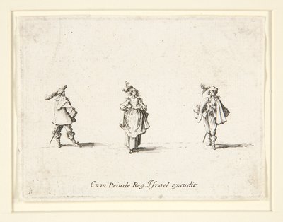 Two Gentlemen and One Woman by Israël Silvestre